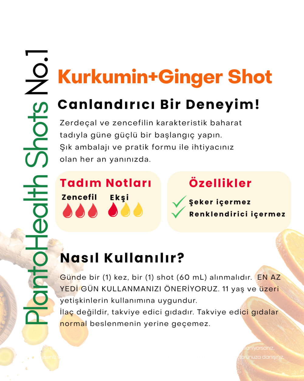 PlantoHealth Shots No.1: Kurkumin+Ginger Shot + Vitamin C + Koenzim Q10 