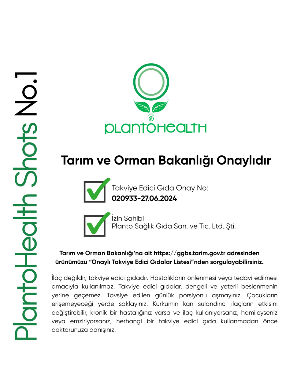 PlantoHealth Shots No.1: Kurkumin+Ginger Shot + Vitamin C + Koenzim Q10 