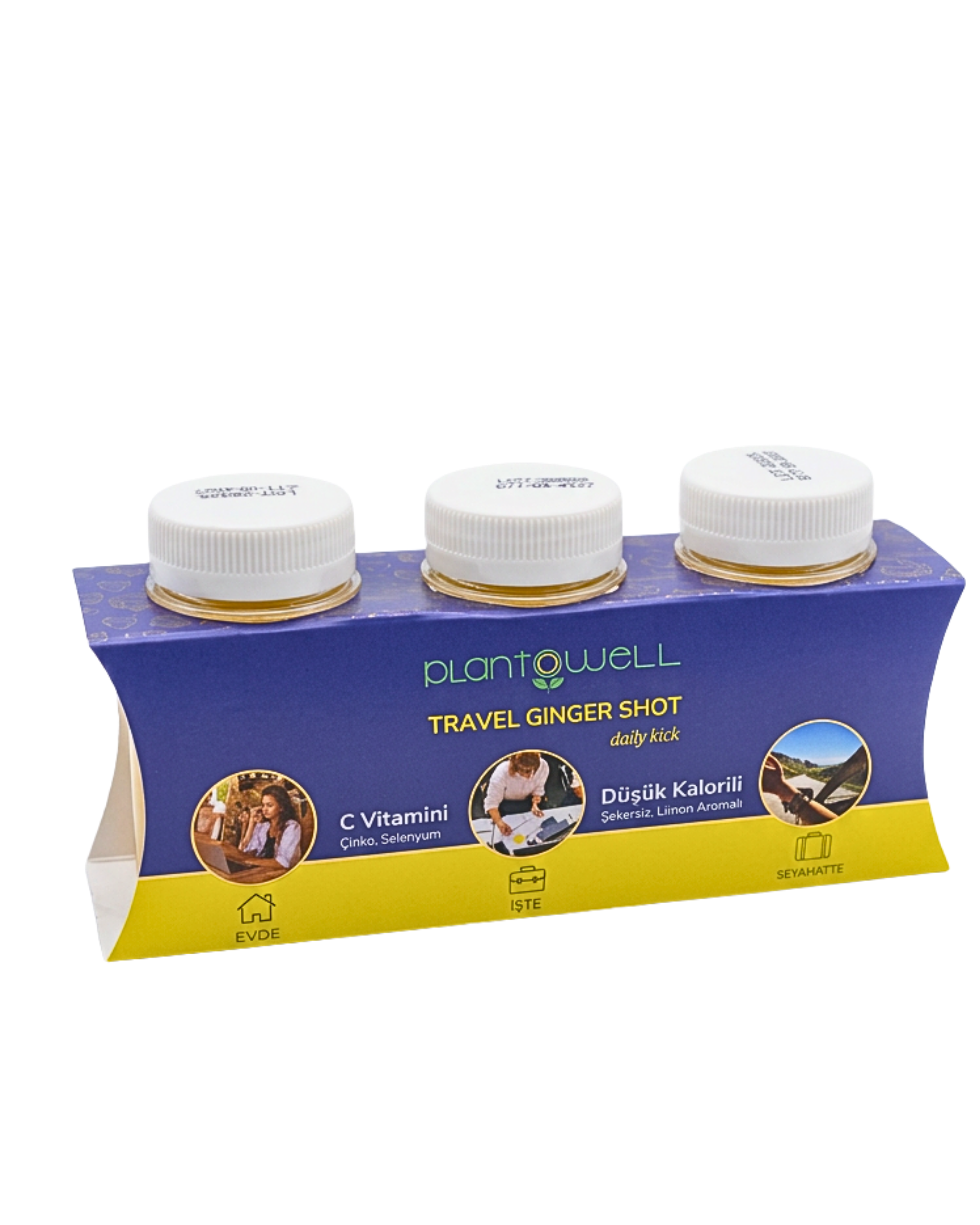 PlantoWell Travel Ginger Shot ( C vitamini Çinko Selenyum ) (3x60 ml)