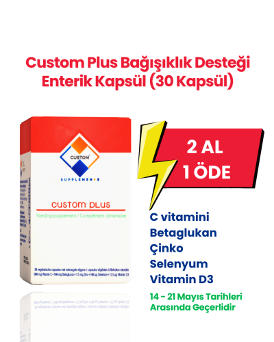 Custom Supplements® Custom Plus Bağışıklık Desteği Enterik Kapsül (30 Kapsül)